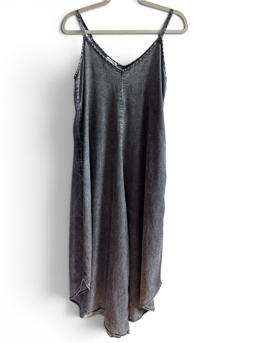 Acid Wash Black Jumpsuit